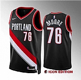 Men's Portland Trail Blazers #76 Taze Moore Black Icon Edition Stitched Basketball Jersey Dzhi,baseball caps,new era cap wholesale,wholesale hats